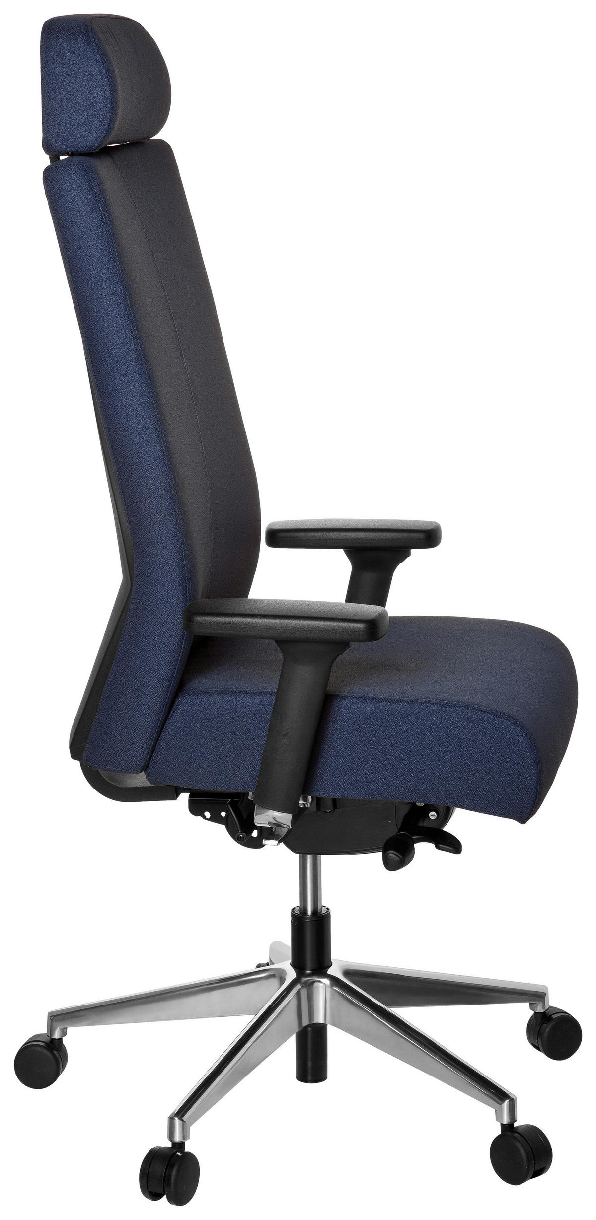 Pisarniški Stol Pro-tec Xxl, Modra - črna/barve aluminija, Moderno, kovina/umetna masa (59/138/49cm) - MID.YOU