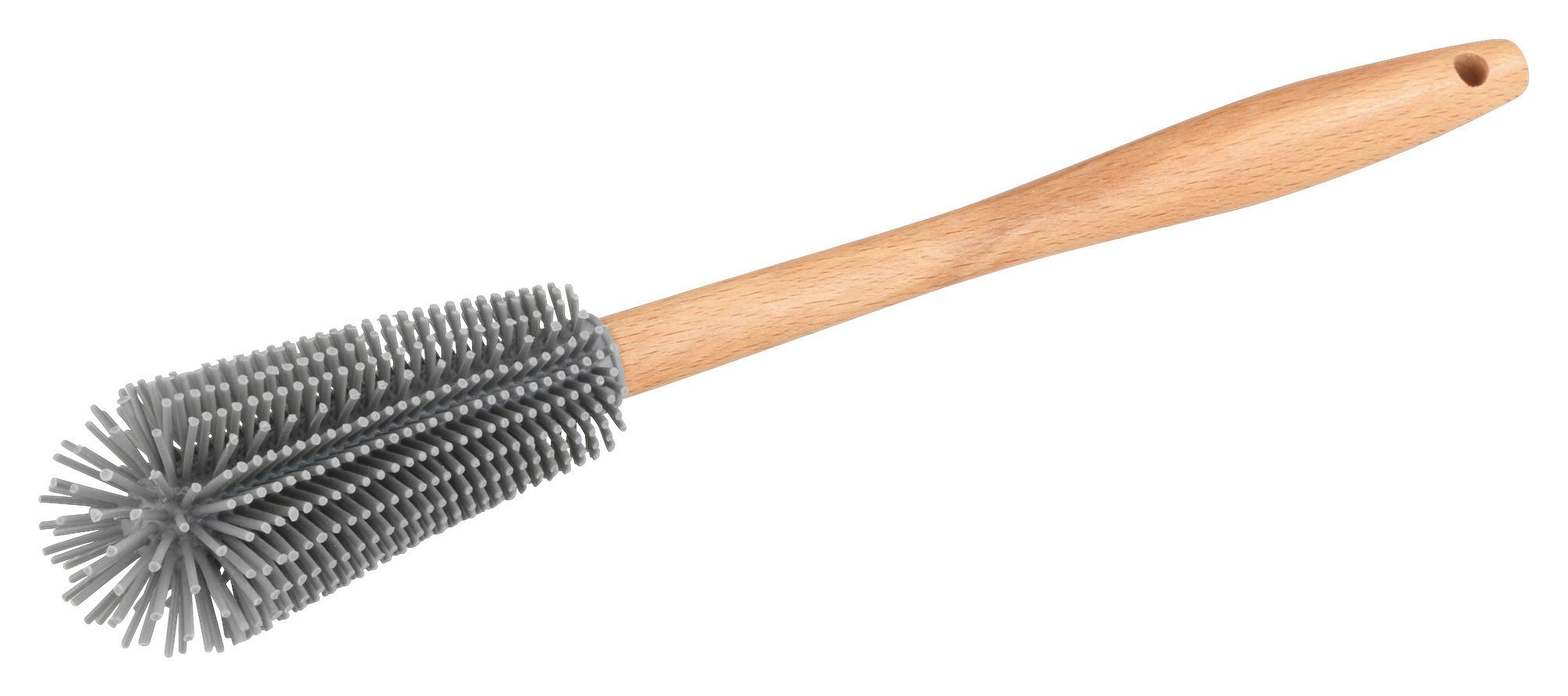 Perie de silicon pentru tăvi Wenko - maro, Basics, plastic/lemn - Wenko