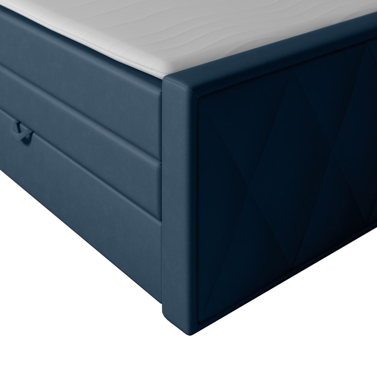 Boxspringbett Porto ca. 180x200 cm Blau - Blau, MODERN, Holz/Kunststoff (180/200cm) - MID.YOU