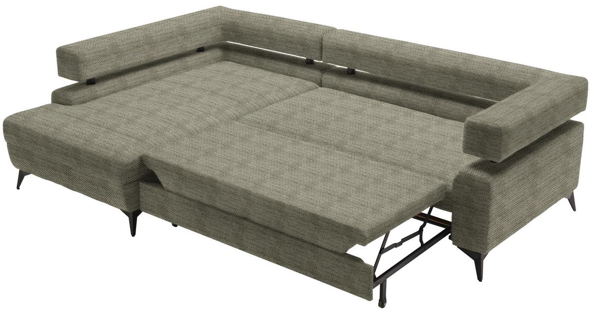 Kutna Garnitura Rosalie - maslinasto zelena/crna, Konvencionalno, tekstil/metal (184/265cm) - Modern Living