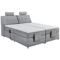 Boxspringbett Palermo elektrisch 180x200cm Hellgrau - Silberfarben/Hellgrau, MODERN, Holzwerkstoff/Kunststoff (180/200cm) - MID.YOU
