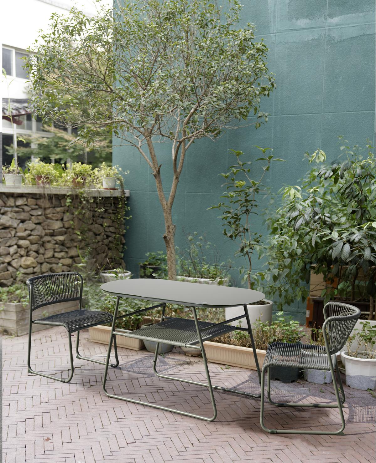 Balkonset Cristiano in Grün - Grün, Modern, Glas/Kunststoff (55/120/72cm) - Premium Living