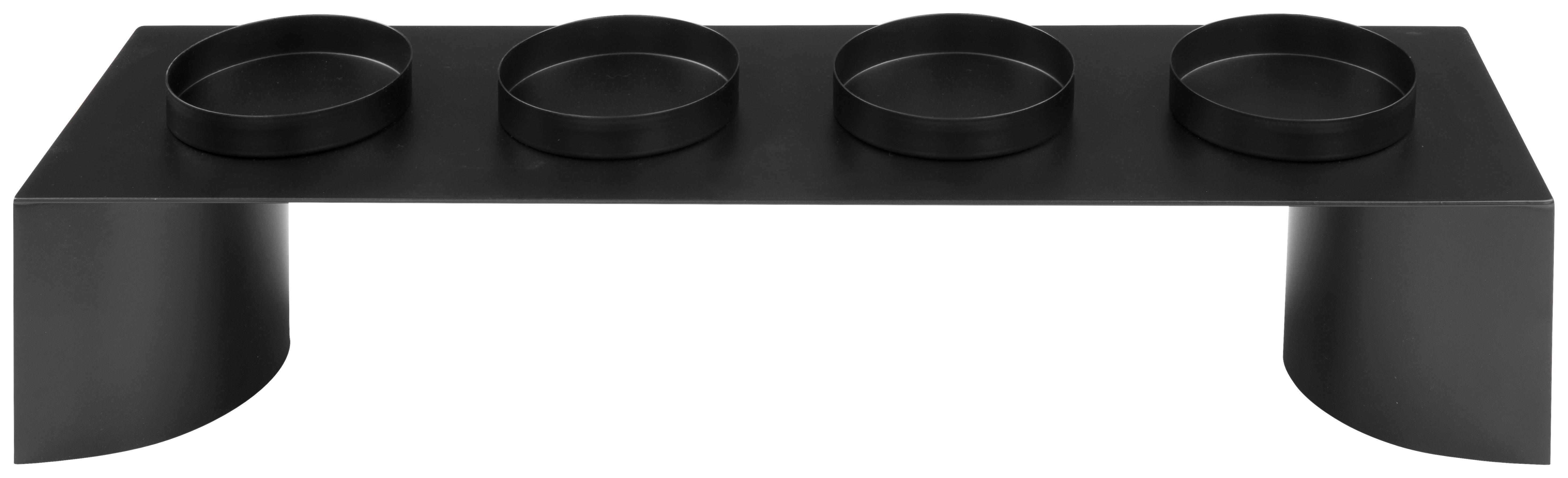 Kerzenhalter Tessa in Schwarz - Schwarz, Metall (50/14/12cm) - Visiona
