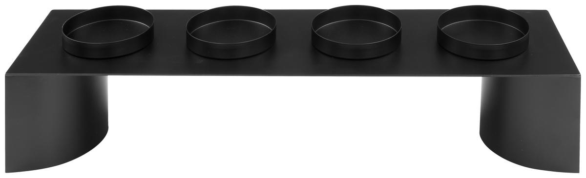 Kerzenhalter Tessa in Schwarz - Schwarz, Metall (50/14/12cm) - Visiona