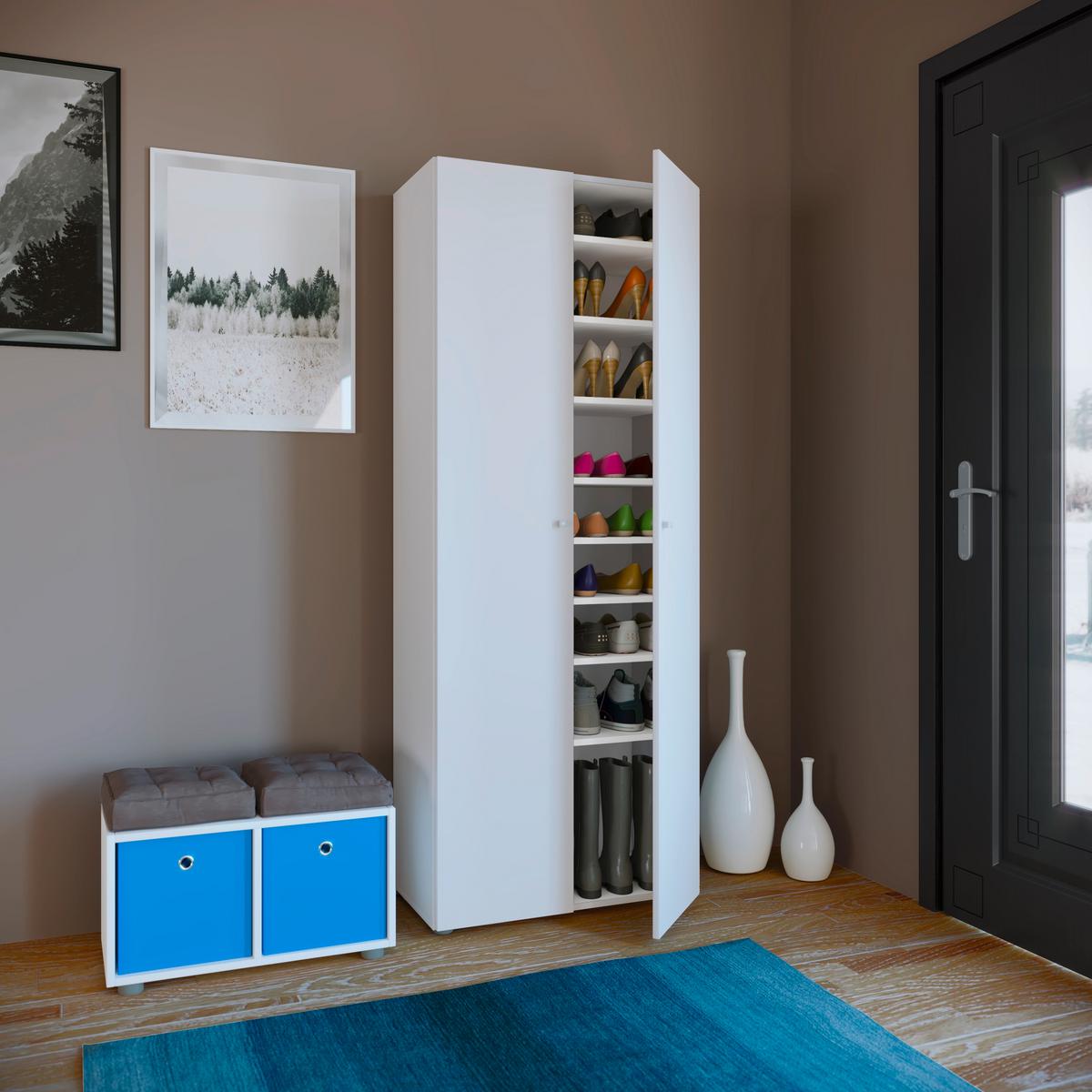 Omara Za Čevlje Vandol, Bela - črna/bela, Design, umetna masa/leseni material (71/180/39cm) - MID.YOU