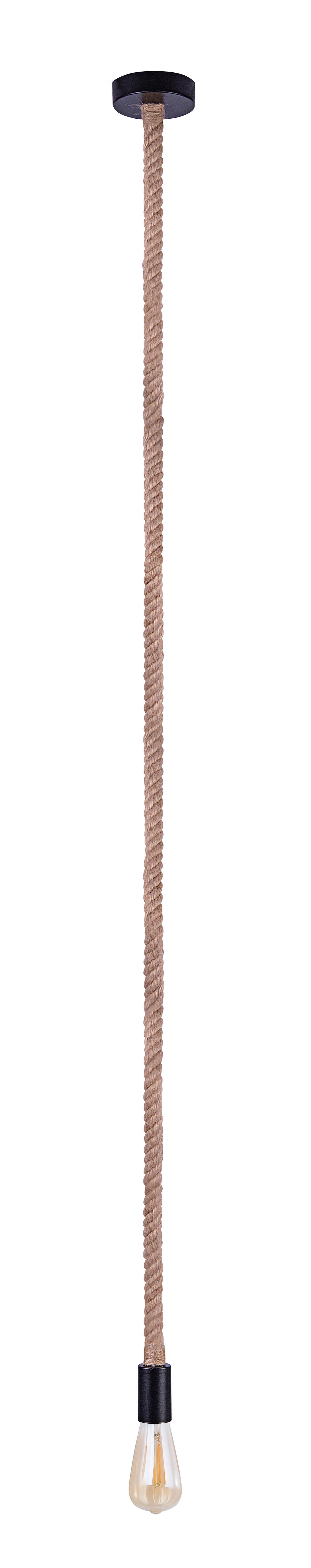 Hängeleuchte Ulleu Braun/Schwarz max. 60 Watt - Schwarz/Braun, Natur, Naturmaterialien/Metall (6/166cm) - Globo