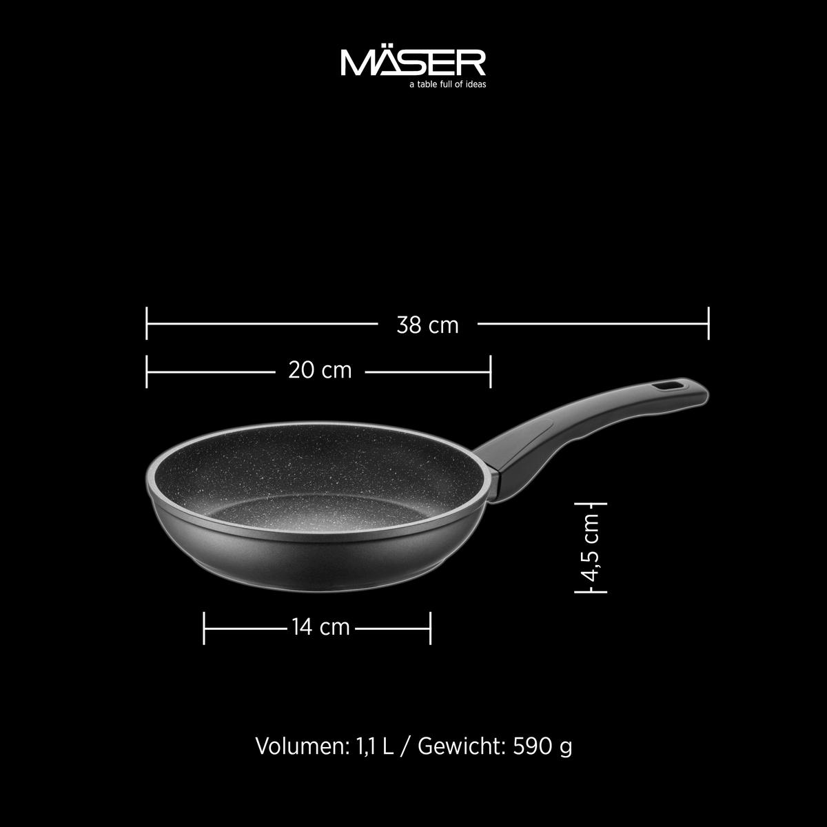 Pfannenset 935584 - Schwarz, Basics, Metall - Mäser