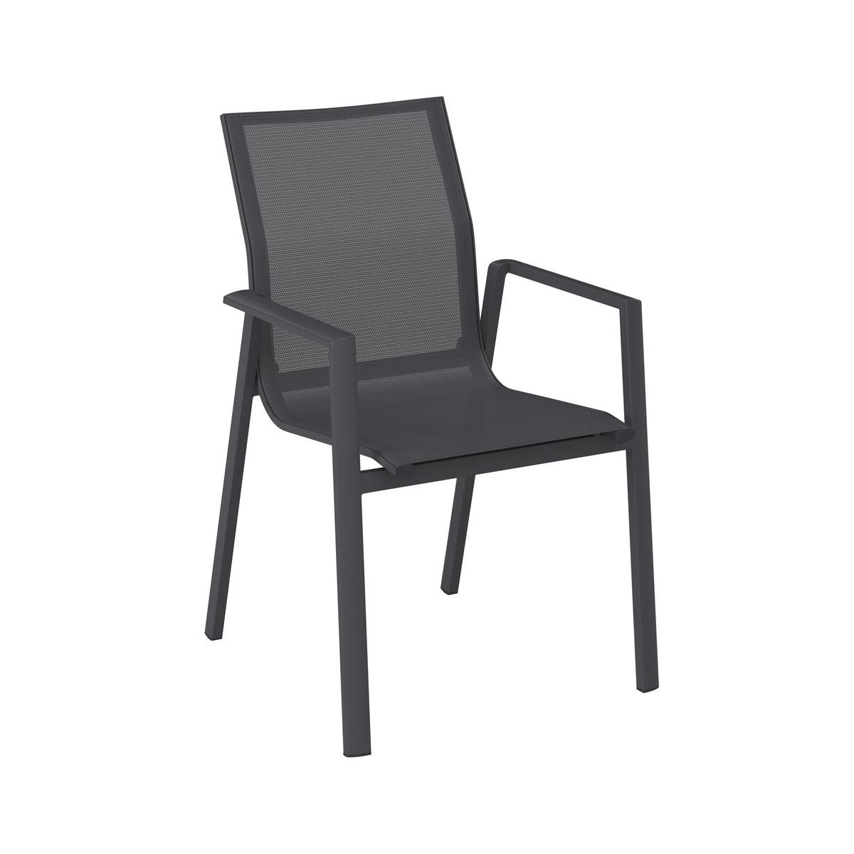 FOTEL SZTAPLOWANY AMPUERO - ciemnoszary, Modern, metal/tkanina (56.6/88.5/61.5cm) - Ambia Garden