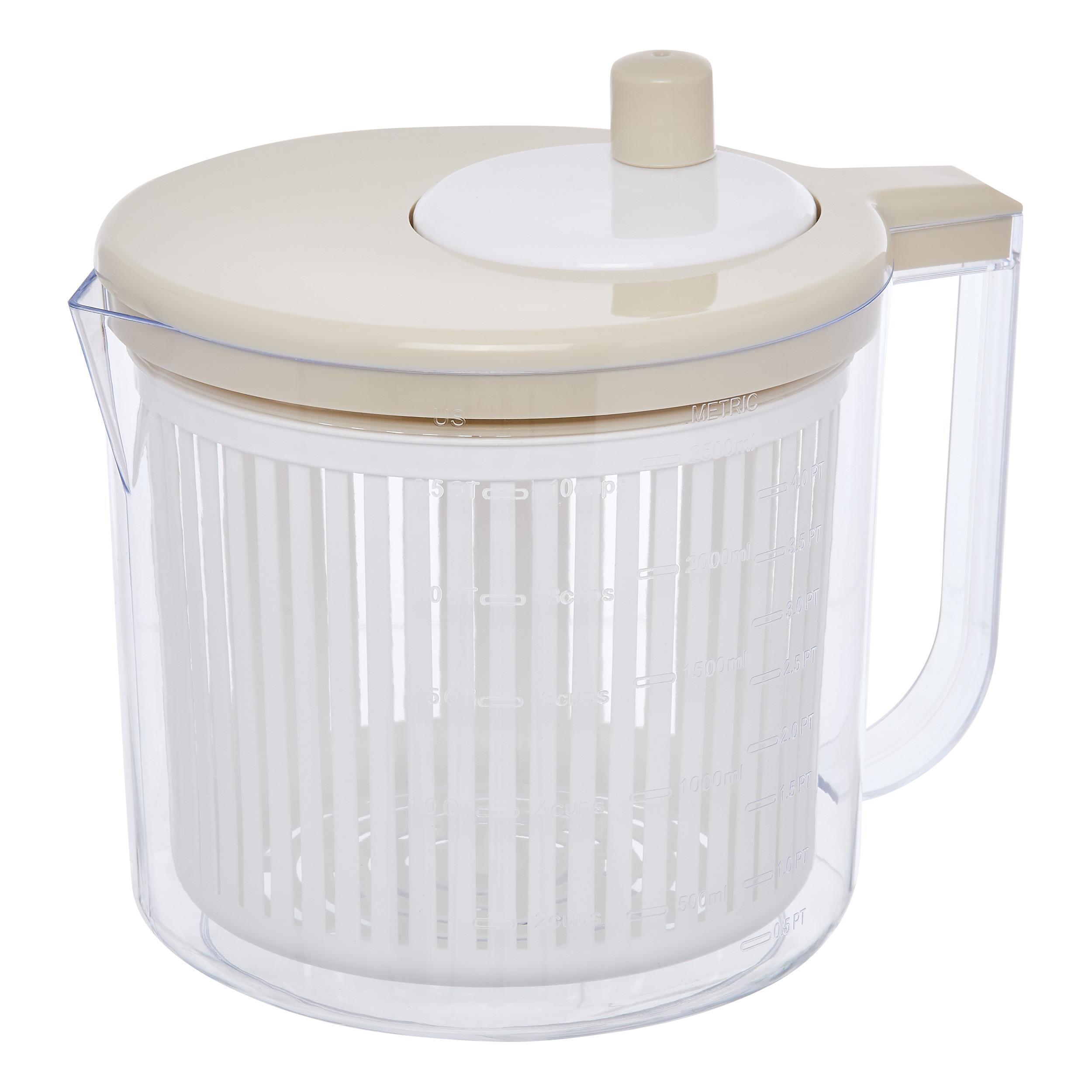 Uscător de salată Poly - bej/transparent, Basics, plastic (2,5l)