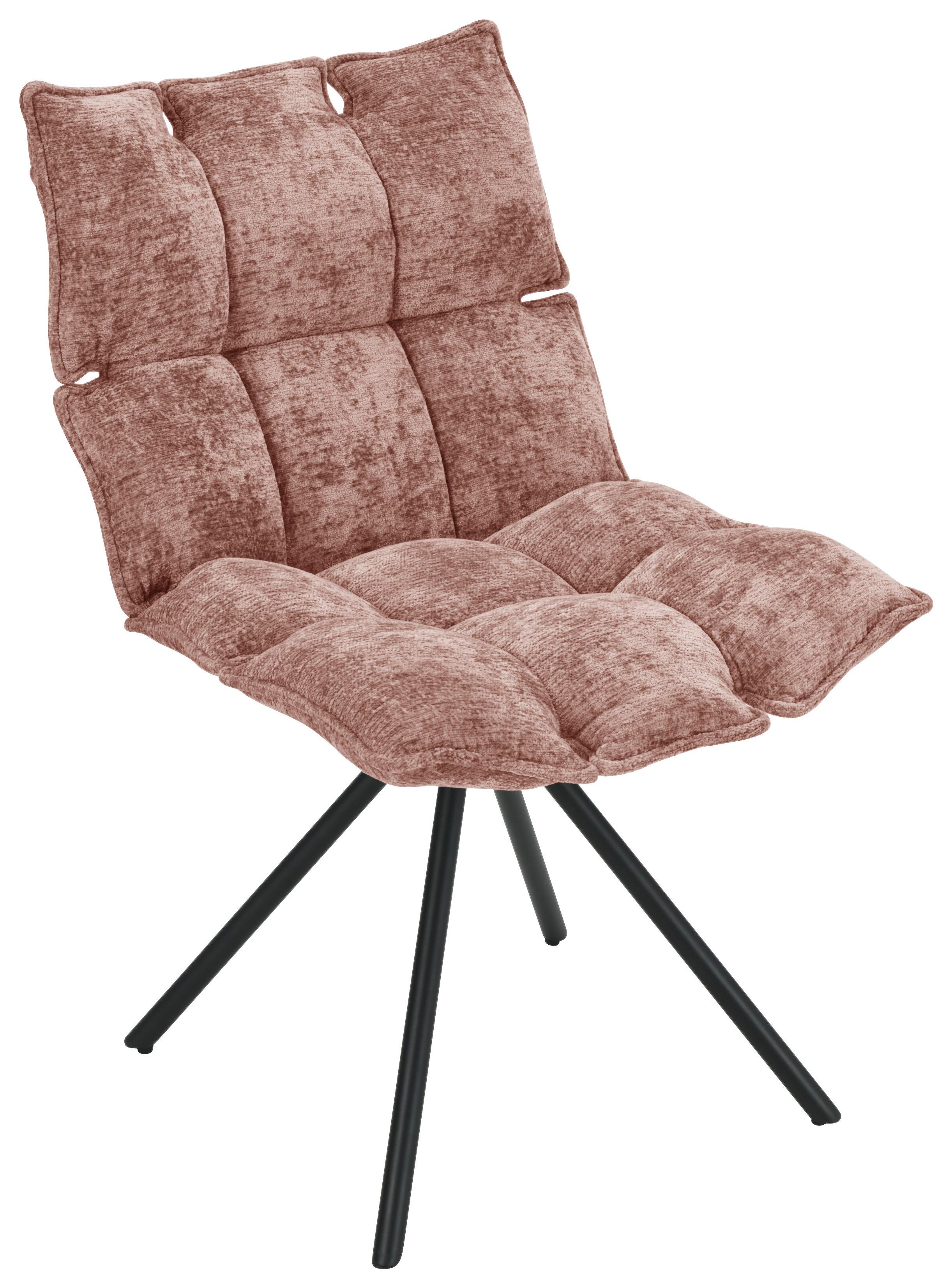 Stuhl Carla Rosa - Schwarz/Rosa, Trend, Holz/Textil (60/92/66cm) - Mömax