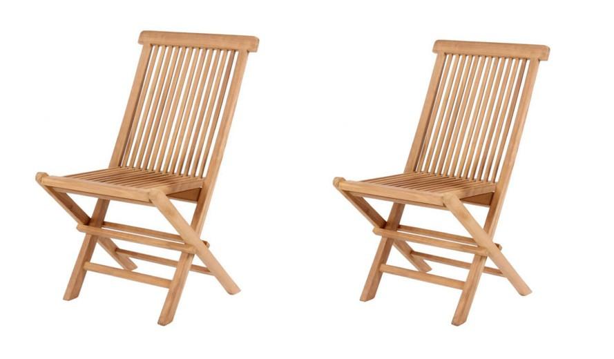 Gartensessel-Set Woodie 2er-Set Teak - Teakfarben, Basics, Holz (47/89/62cm) - Gardenson