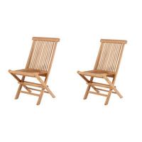 Gartensessel-Set Woodie 2er-Set Teak - Teakfarben, Basics, Holz (47/89/62cm) - Gardenson