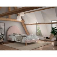 Kinder-/Juniorbett Moon ca. 140x200 cm Rosa - Naturfarben/Rosa, ROMANTIK / LANDHAUS, Holz/Textil (140/200cm) - Vipack