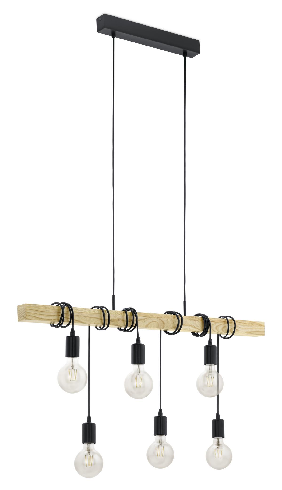 LAMPA WISZĄCA 78845 TOWNSHEND *SBM* - czarny/brązowy, Lifestyle, metal/drewno (100cm) - Marama