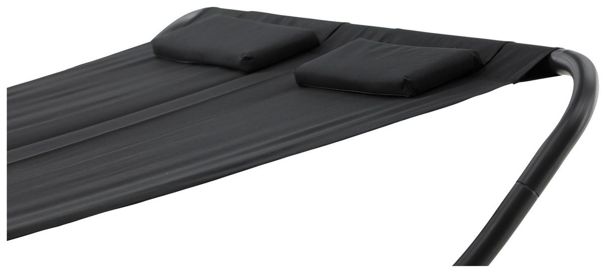 Sonnenliege Gordo ca. 180x48x200 cm Schwarz - Schwarz, KONVENTIONELL, Textil/Metall (180/48/200cm) - Gardenson