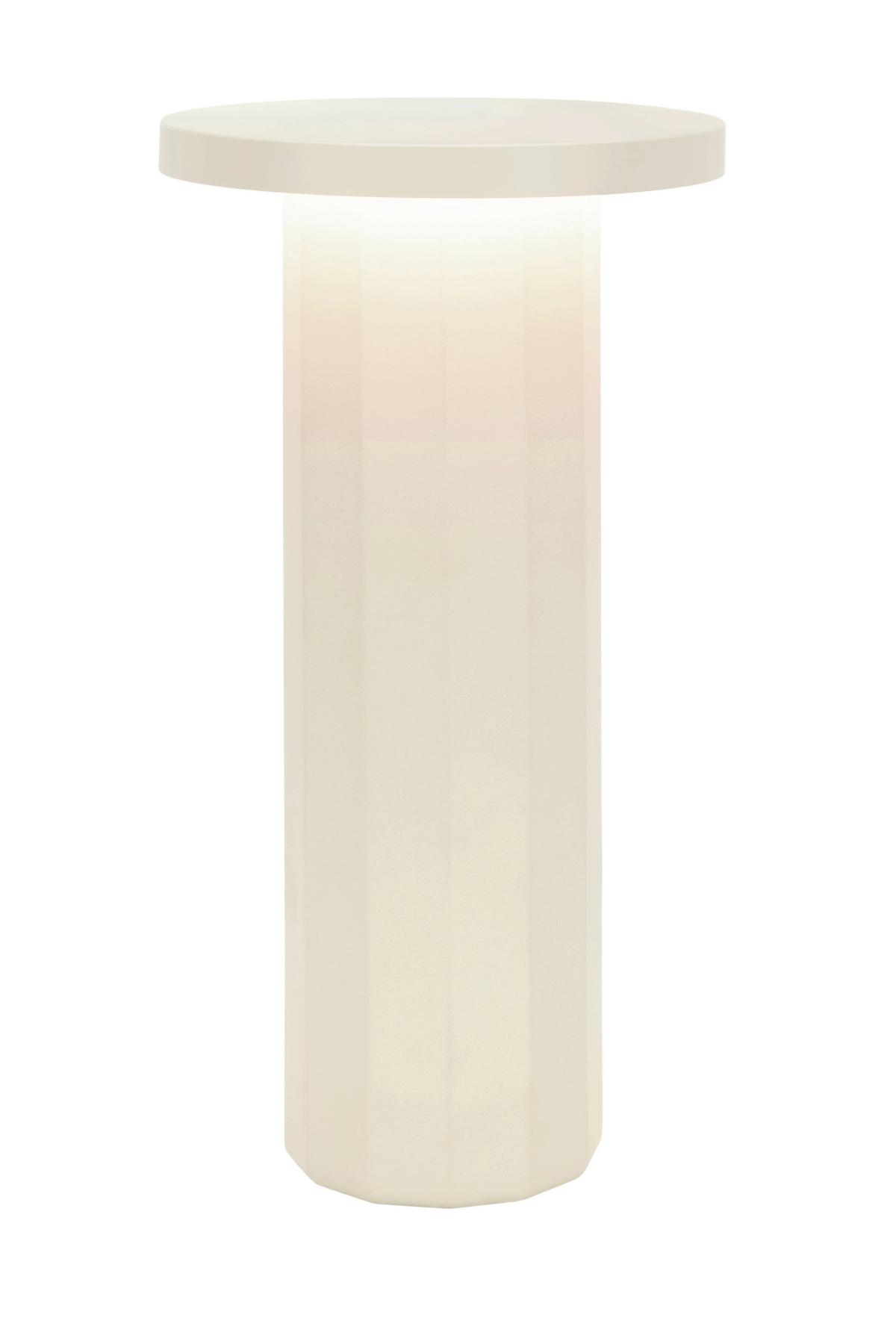 LAMPA STOŁOWA Z AKUMULATOREM ION *DK* - kolor piaskowy, Design, kamień/metal (16/31,6cm) - Dieter Knoll