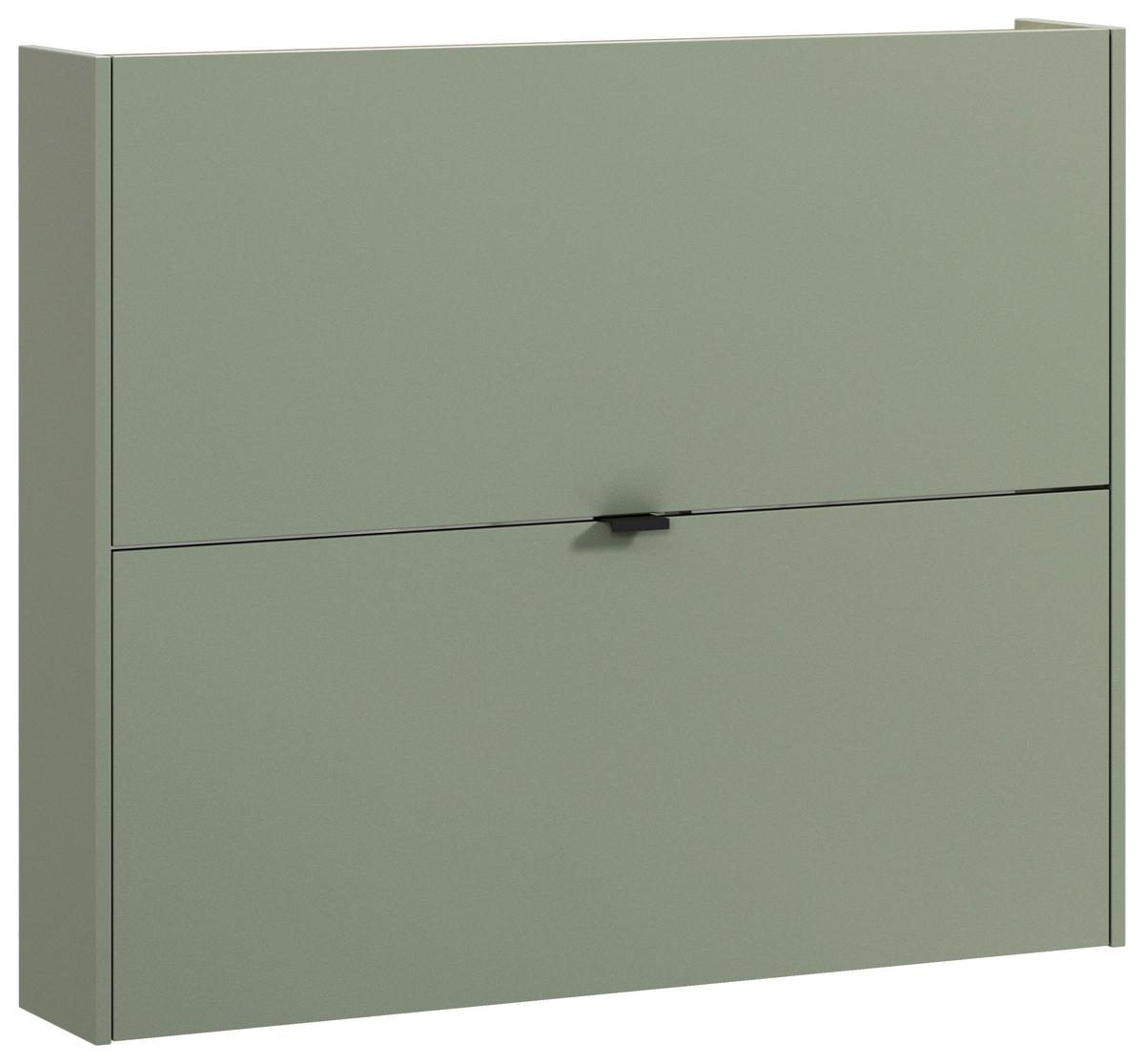 Hängeschuhschrank Ameca Grün/Eichefarben - Eichefarben/Schwarz, MODERN, Holzwerkstoff/Metall (100/83/18cm) - Premium Living