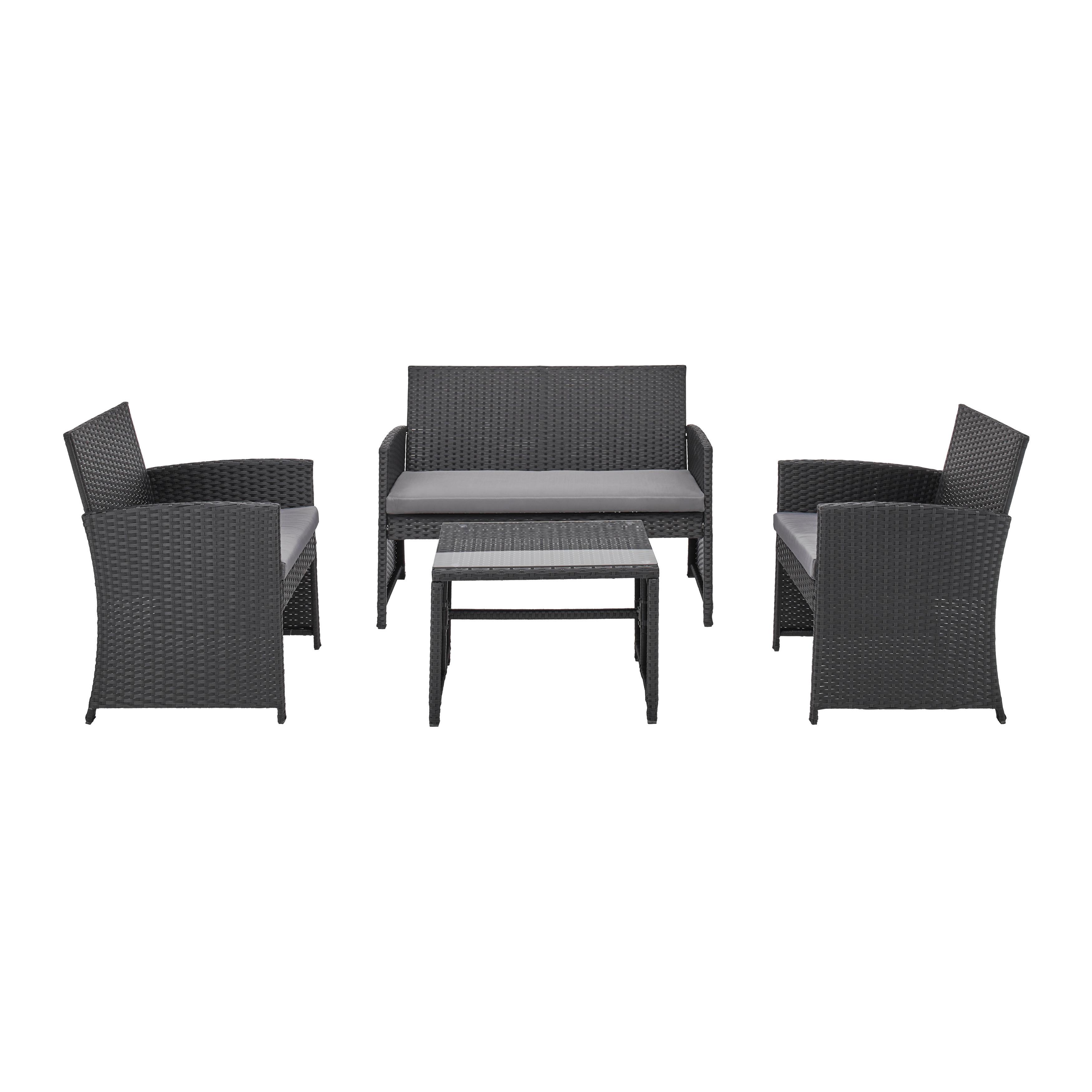 Lounge Garnitúra Michelle - Áttetsző/Szürke, modern, Műanyag/Üveg - Modern Living