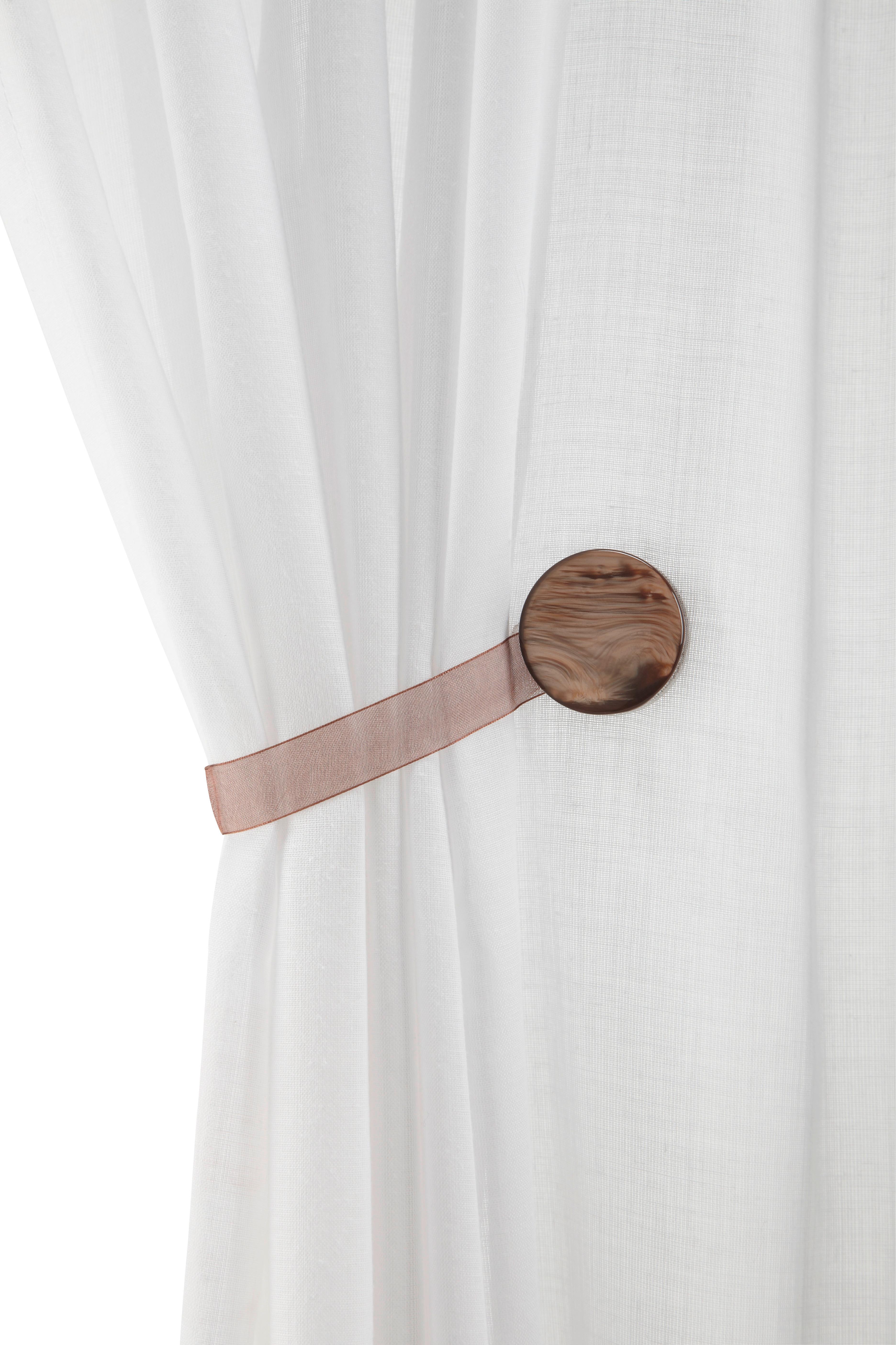 Dekoclip Perlmutt in diversen Farben - Weiß/Grau, Textil (4cm) - Modern Living