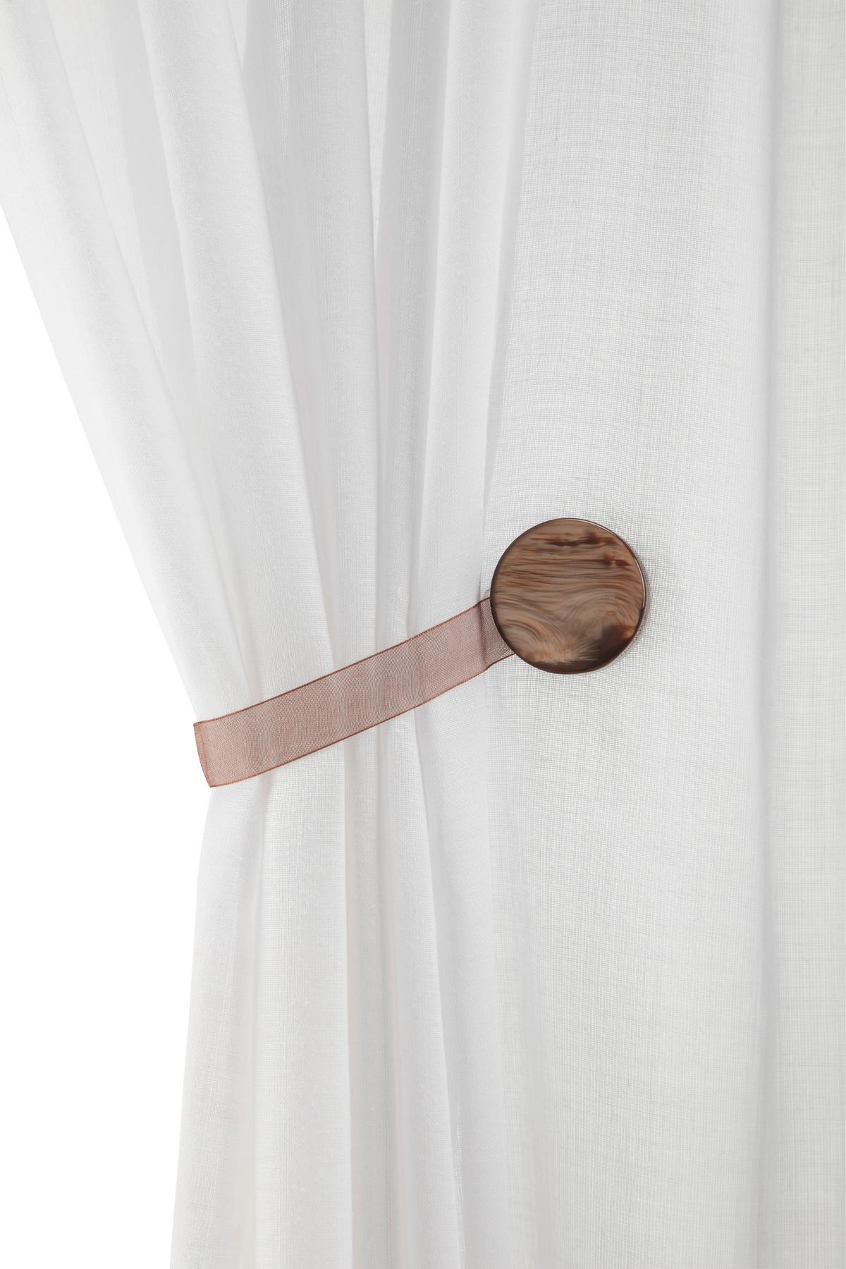 Clips pentru decorațiuni Perlmutt - alb/gri, textil (4cm) - Modern Living