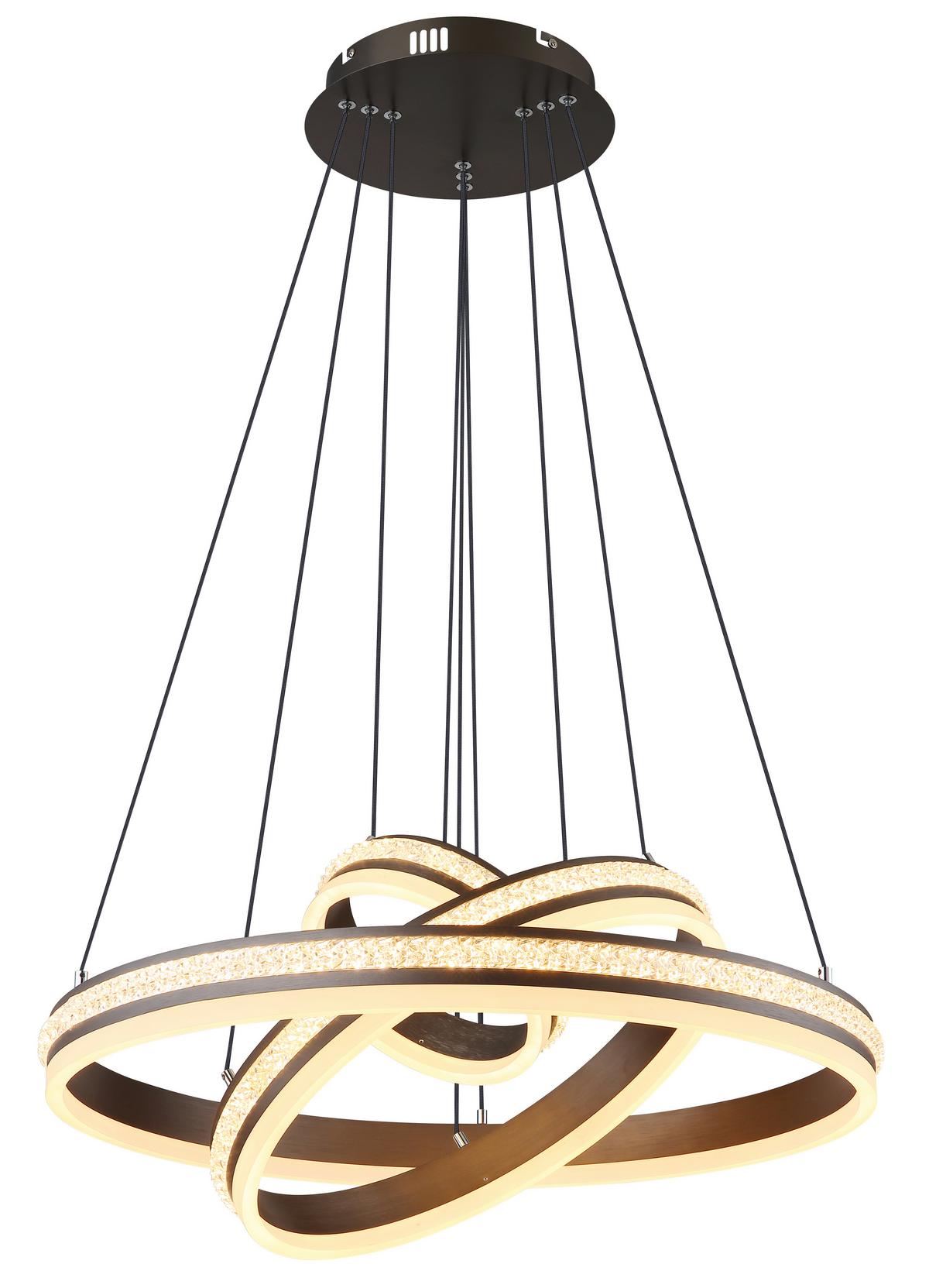 Viseča Led-svetilka Grouni, S Sijalko - barve titana/opal, Design, kovina/umetna masa (60/120cm) - Globo