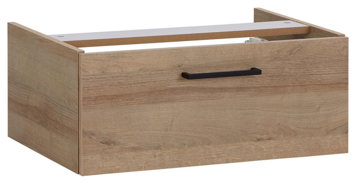 Unterschrank Bavelli B: 62 cm Eiche Dekor - Eichefarben/Schwarz, KONVENTIONELL, Holzwerkstoff (62/26/44cm)