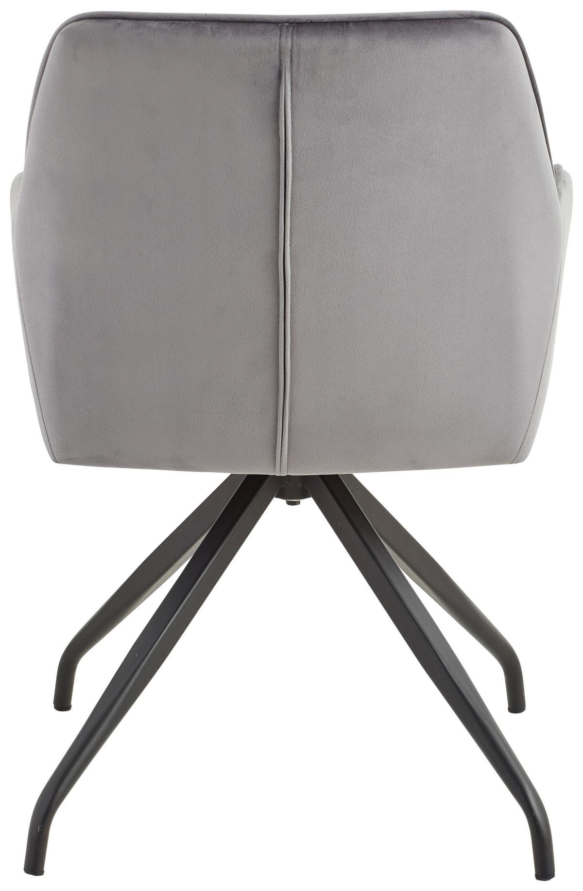 KRZESŁO Z PODŁOKIETNIKAMI RAPALLO - czarny/szary, Modern, metal/drewno (57/83,5/60cm) - Livetastic