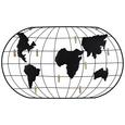 Wanddeko World Schwarz - Schwarz, LIFESTYLE, Metall (58.5/5.5/34.5cm)