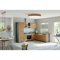 Eckküche Winkelblock ohne Geräte ca. 210x170 cm Eiche - Eichefarben/Anthrazit, MODERN, Holzwerkstoff (210/270cm) - Held