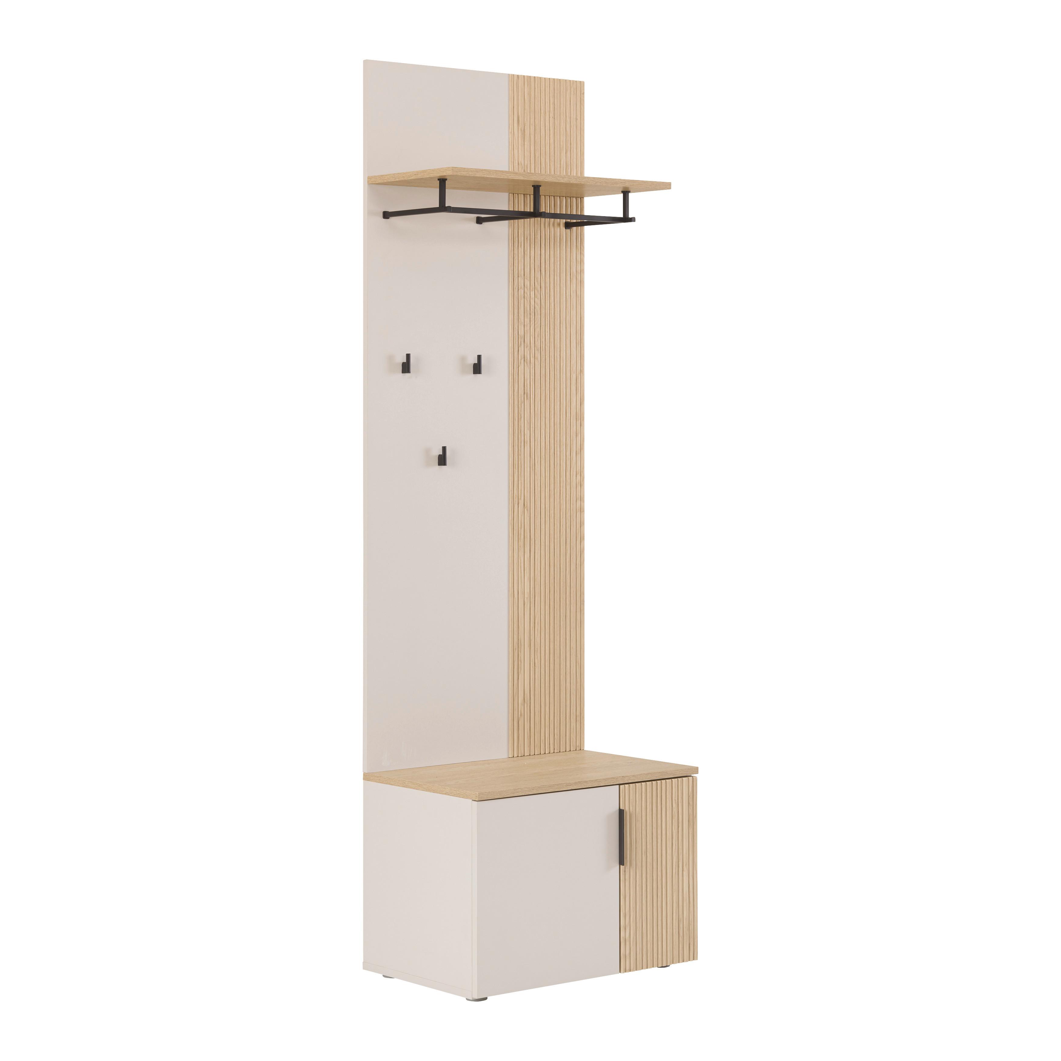 Garderobni Panel Cannes - kašmir/boja hrasta, Moderno, pločasti materijal (60/195/31,6cm) - Modern Living