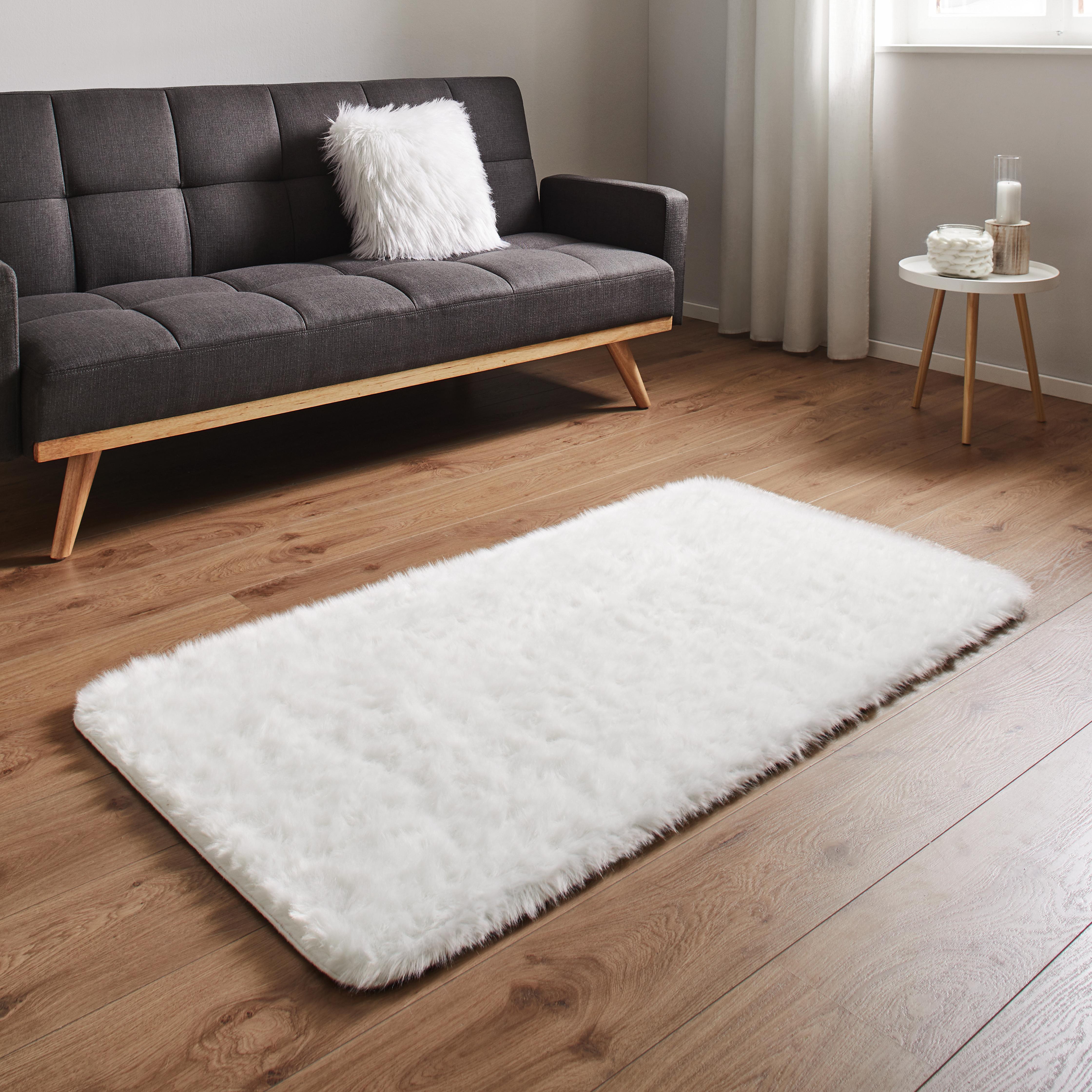 Teppich in Weiß ca.80x150cm 'Romy' - Weiß, MODERN, Textil (80/150cm) - Bessagi Home