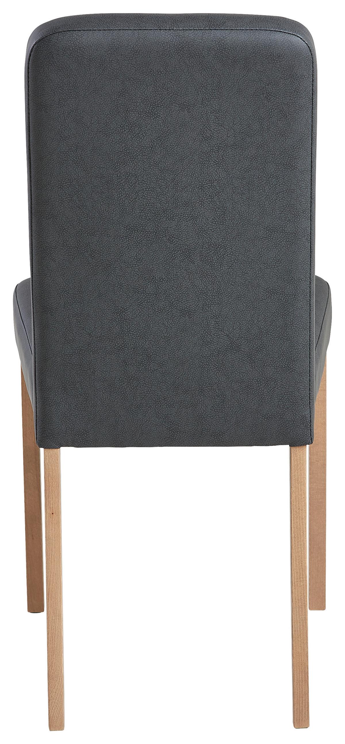Stuhl Solar in Schwarz Lederlook - Eichefarben/Schwarz, Basics, Holz/Textil (45/90/55cm) - Mömax