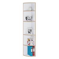 Eckregal Salia Weiß/Honigeiche - Honigeiche/Schwarz, Design, Holzwerkstoff/Kunststoff (33/183/33cm) - Livetastic