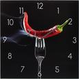 Wanduhr Red Hot Chilli Pepper - Rot/Schwarz, MODERN, Glas/Metall (30/30/3,5cm) - Mömax modern living