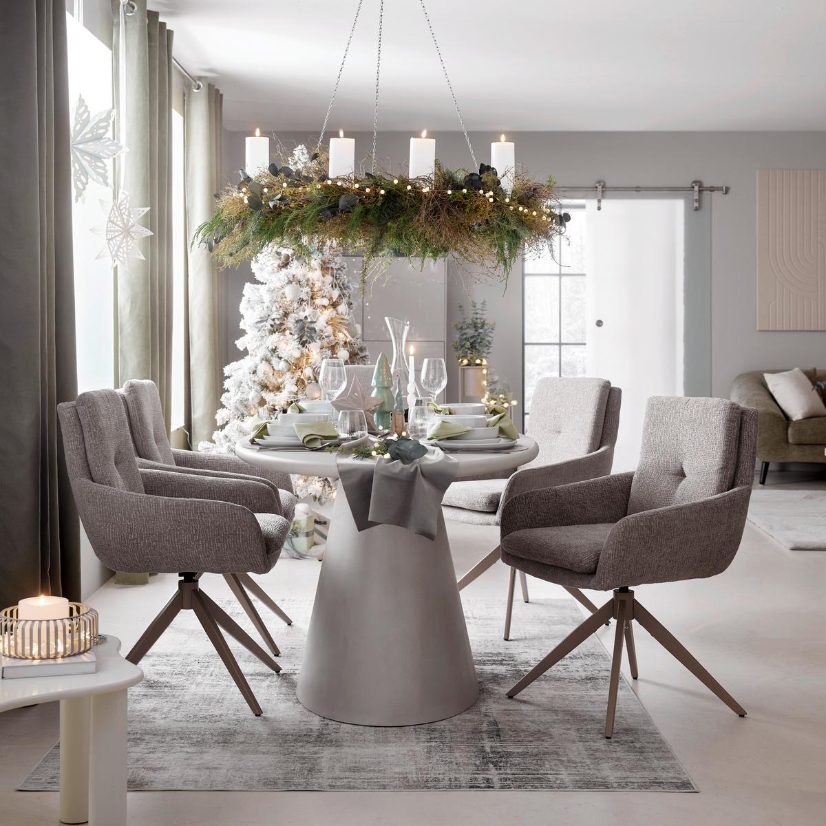 Esstisch Elton Mikrozement Hellgrau - Hellgrau, MODERN (160/75/90cm) - Premium Living