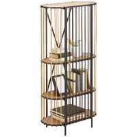 Polc Bamboo - natúr/fekete, Lifestyle, faalapú anyag/természetes anyagok (67/132/32cm) - Premium Living