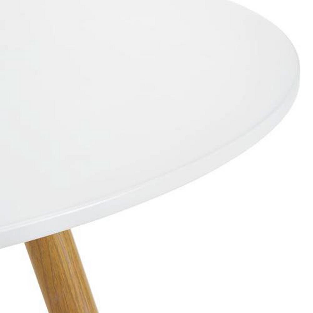 Esstisch rund John Weiß MDF Ø ca. 80 cm - Eichefarben/Weiß, MODERN, Holz/Metall (80/76cm) - Bessagi Home