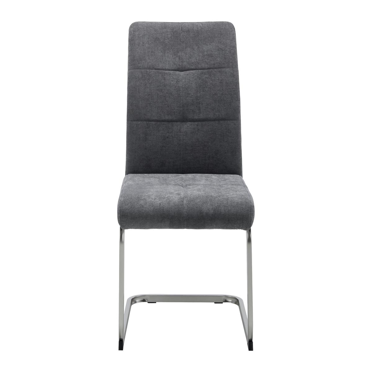 Schwingstuhl Lucie Grau Webstoff Gepolstert - Chromfarben/Grau, MODERN, Holz/Textil (42,5/98/45cm) - Bessagi Home