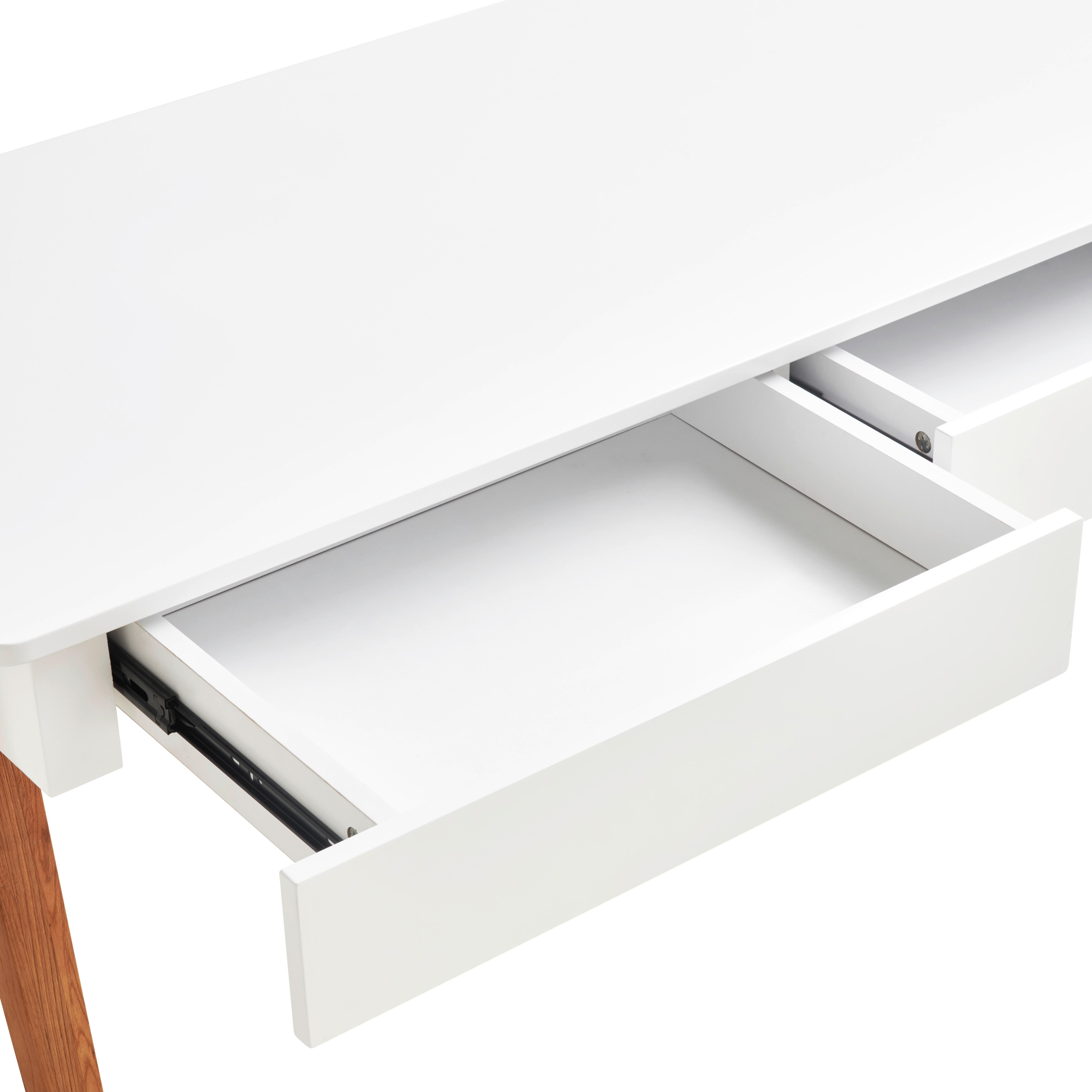 BIURKO 2DRAWER - kolor dębowy/biały, Modern, materiał drewnopochodny/drewno (120/60/76cm) - MID.YOU