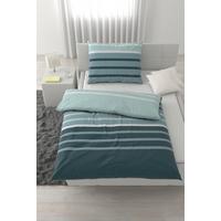 Lenjerie de pat Streif, cca. 140x200/50x70 cm - albastru/negru, Konventionell, textil (140/200cm) - Mömax