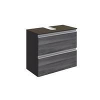 Waschbeckenunterschrank in Grau 'Arezzo' - Silberfarben/Alufarben, Basics, Holzwerkstoff/Kunststoff (60/54/35cm) - Held