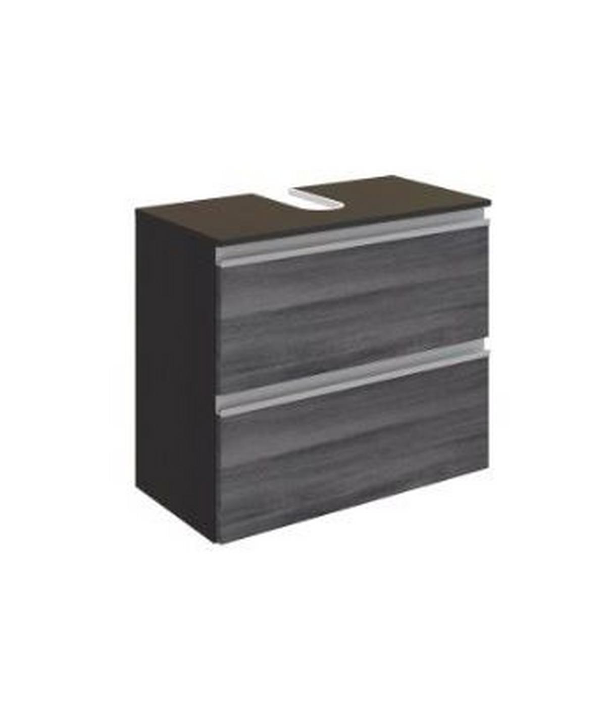 Waschbeckenunterschrank in Grau 'Arezzo' - Silberfarben/Alufarben, Basics, Holzwerkstoff/Kunststoff (60/54/35cm) - Held