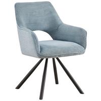 KRZESŁO Z PODŁOKIETNIKAMI JASON -HOM IN EXKLUSIV- - czarny/jasnoniebieski, Design, metal/tkanina (60/85/63cm) - Hom`in