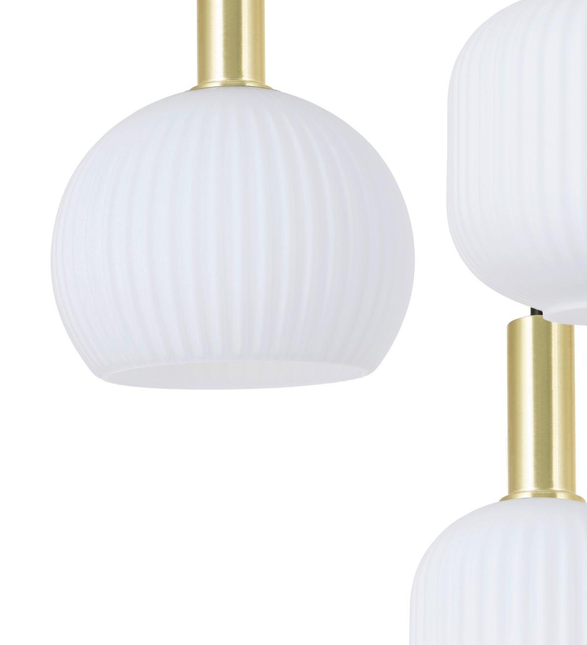 Hängeleuchte Scher Weiß/Goldfarben max. 25 Watt - Schwarz/Weiß, MODERN, Glas/Metall (95/39/120cm)