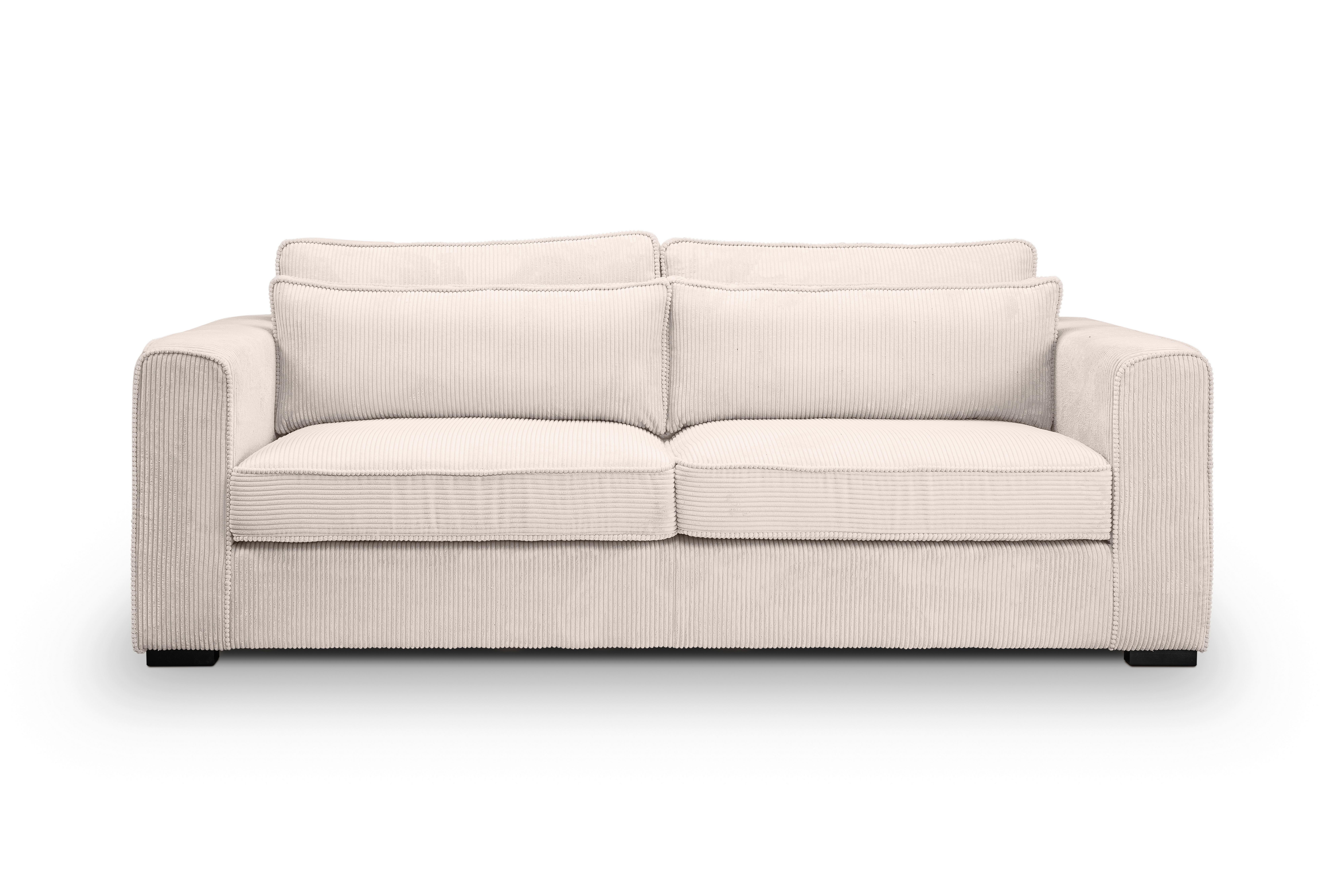 3-Sitzer-Sofa Almera Graubeige - Greige/Schwarz, Basics, Holz/Textil (241/92/112cm) - MID.YOU