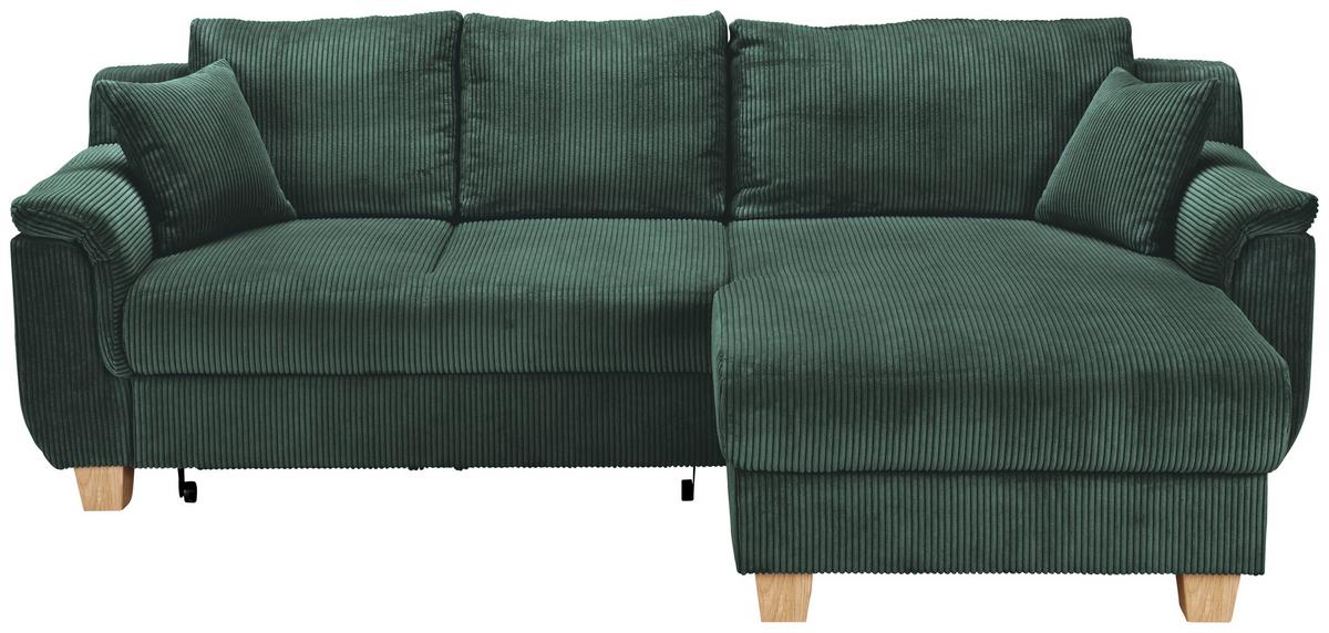 Kutna Garnitura Alex - zelena/prirodne boje, Moderno, tekstil/plastika (246/156cm) - Modern Living