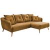 Wohnlandschaft Baggio Gelb Velours - Gelb/Buchefarben, MODERN, Holz/Textil (277/162cm) - Livetastic