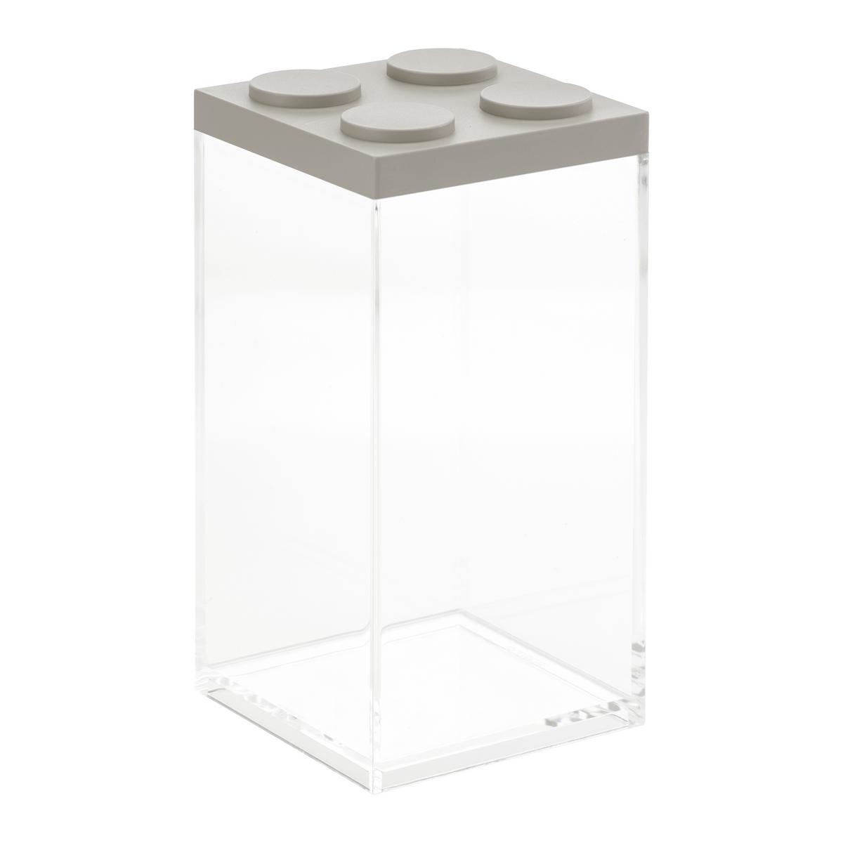 Vorratsdose Esila in Transparent/Braun ca. 1,5l - Transparent/Graubraun, Kunststoff (10/10/20,5cm)