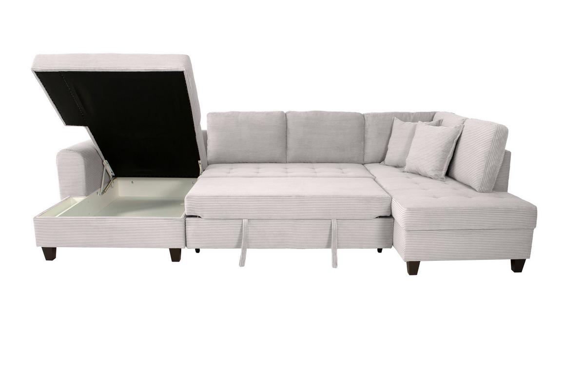 Kutna Garnitura Moritz - svijetlo siva, Trend, tekstil (155/324/178cm) - Modern Living