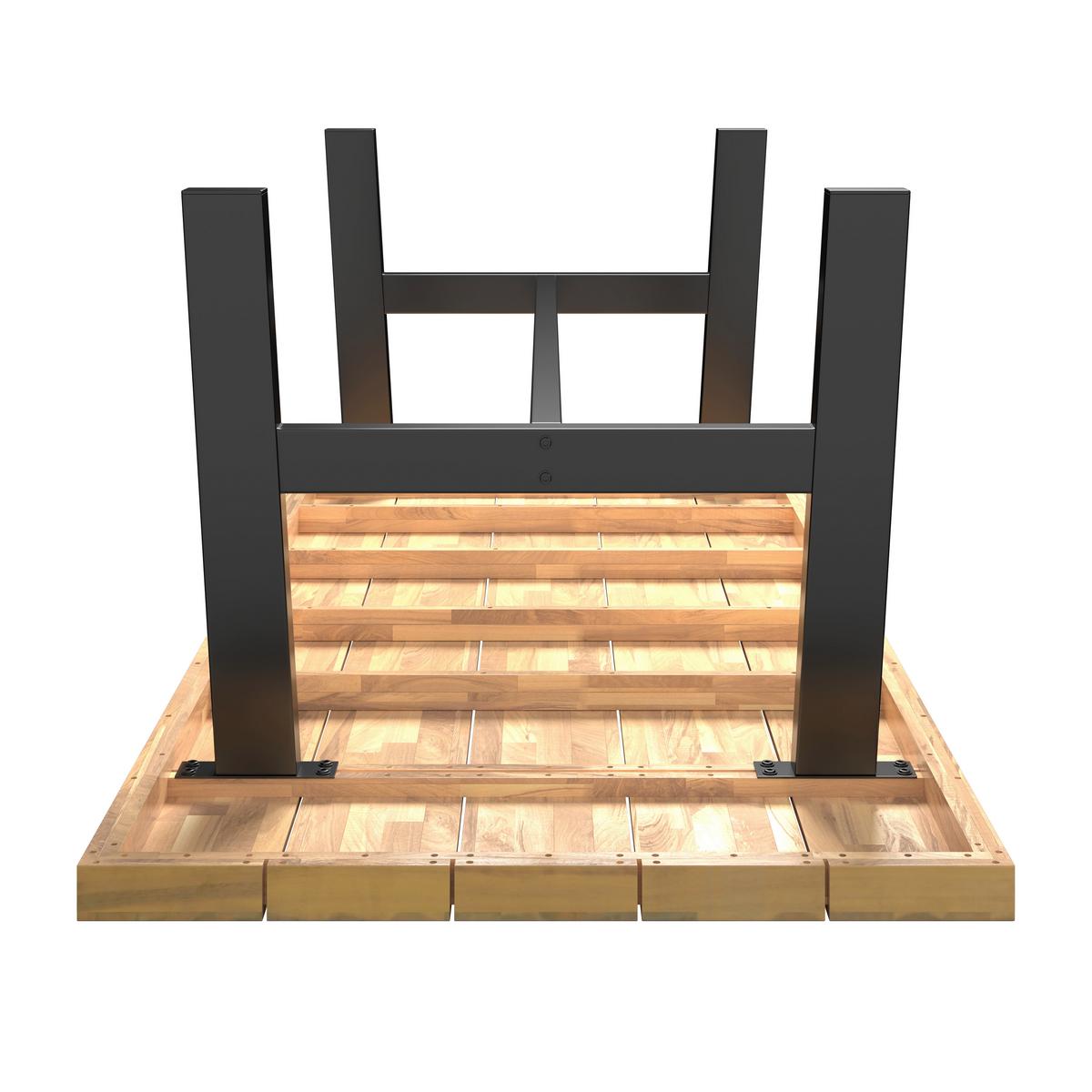 Gartentisch Selma Schwarz/Akaziefarben - Schwarz/Akaziefarben, Modern, Holz/Metall (240/100/75cm) - Mömax